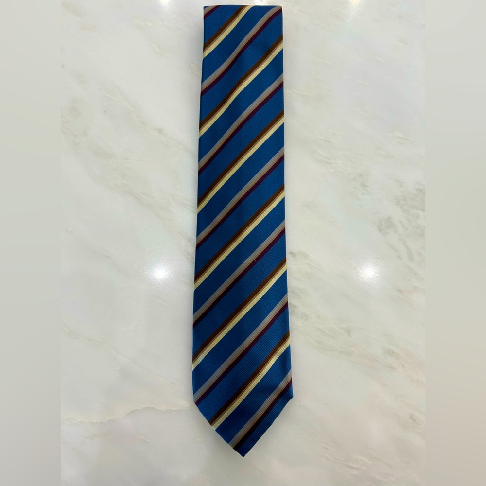 Brioni tie. Blue with stripe detailing. Gorgeous!